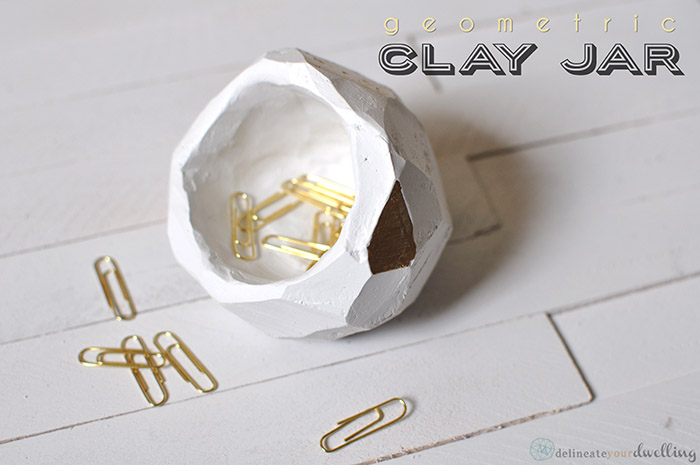 Geometric clay jar diy