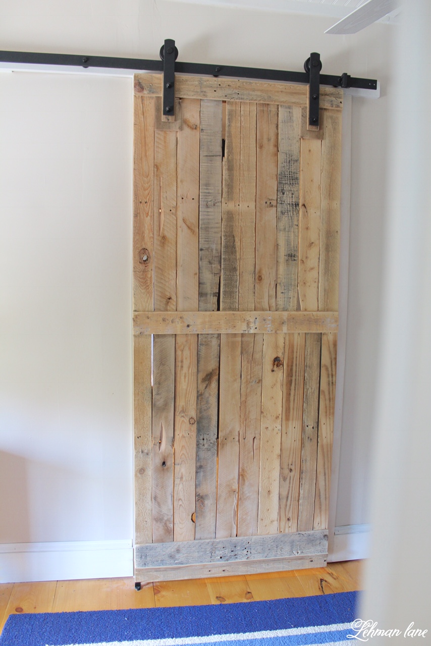 Diy pallet sliding barn door