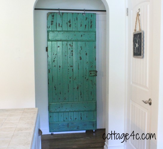 Diy sliding green door