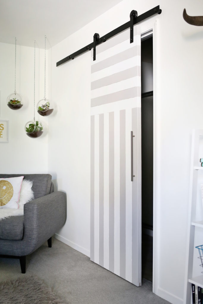 Diy striped sliding door