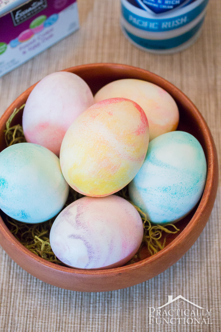 Diy marbled shaving cream easter eggs