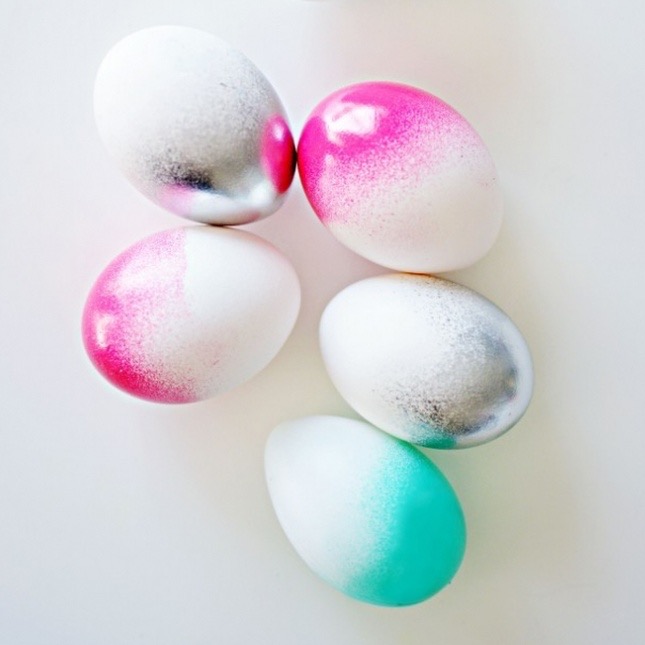 Diy ombre glitter easter eggs