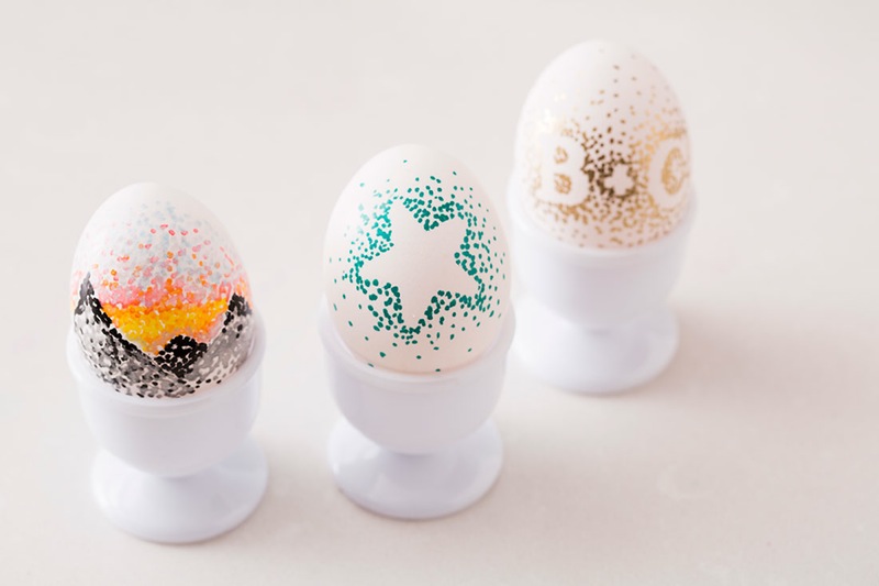 Pointillism easter egg diy