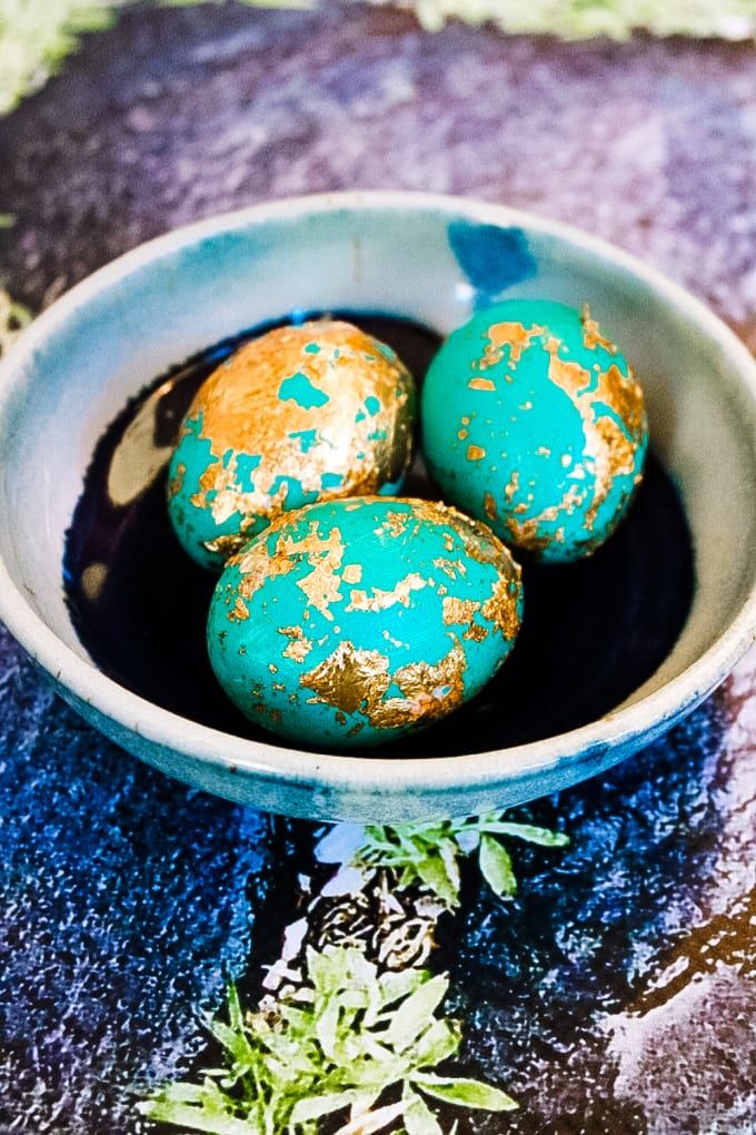 Gold leaf easter eggs