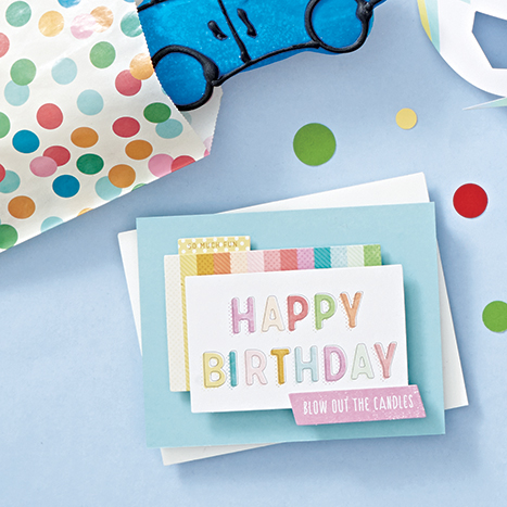 Classic colorful birthday card diy