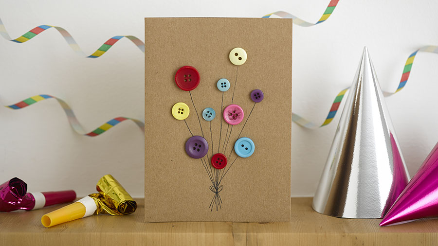 Diy birthday card buttons