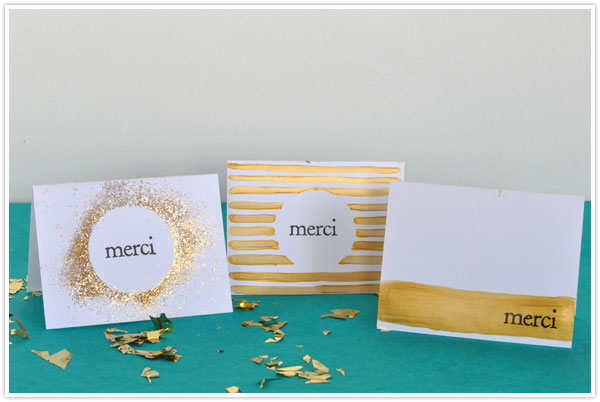 Diy gilded birthday thank you cards