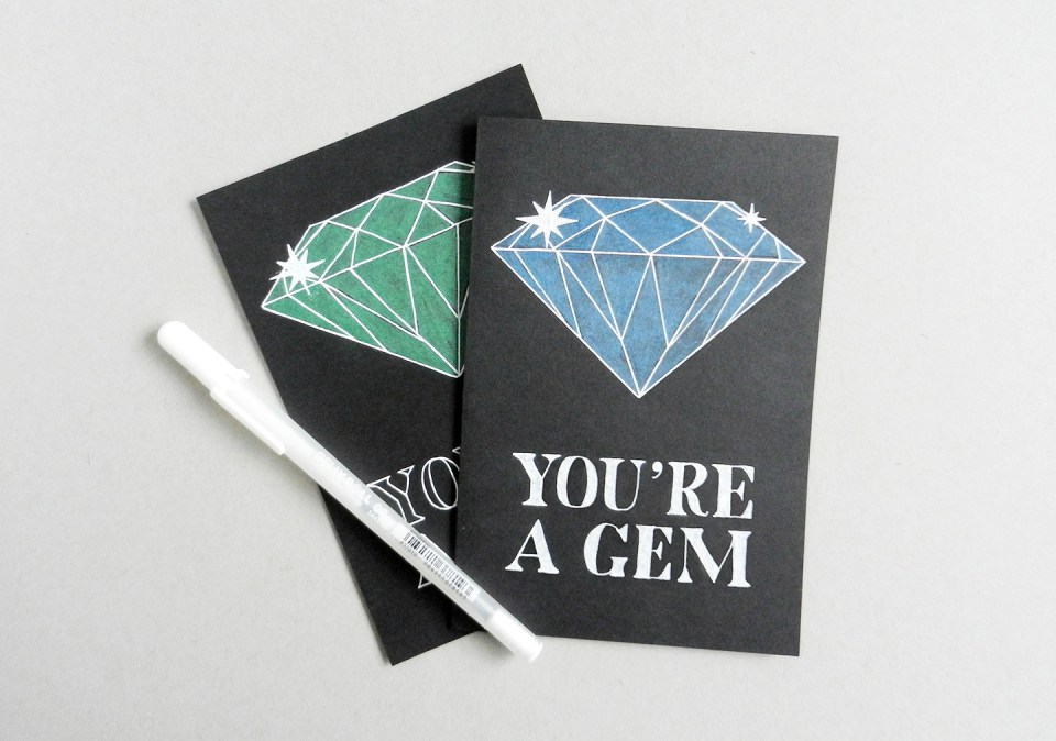 Diy you're a gem black card birthday diy