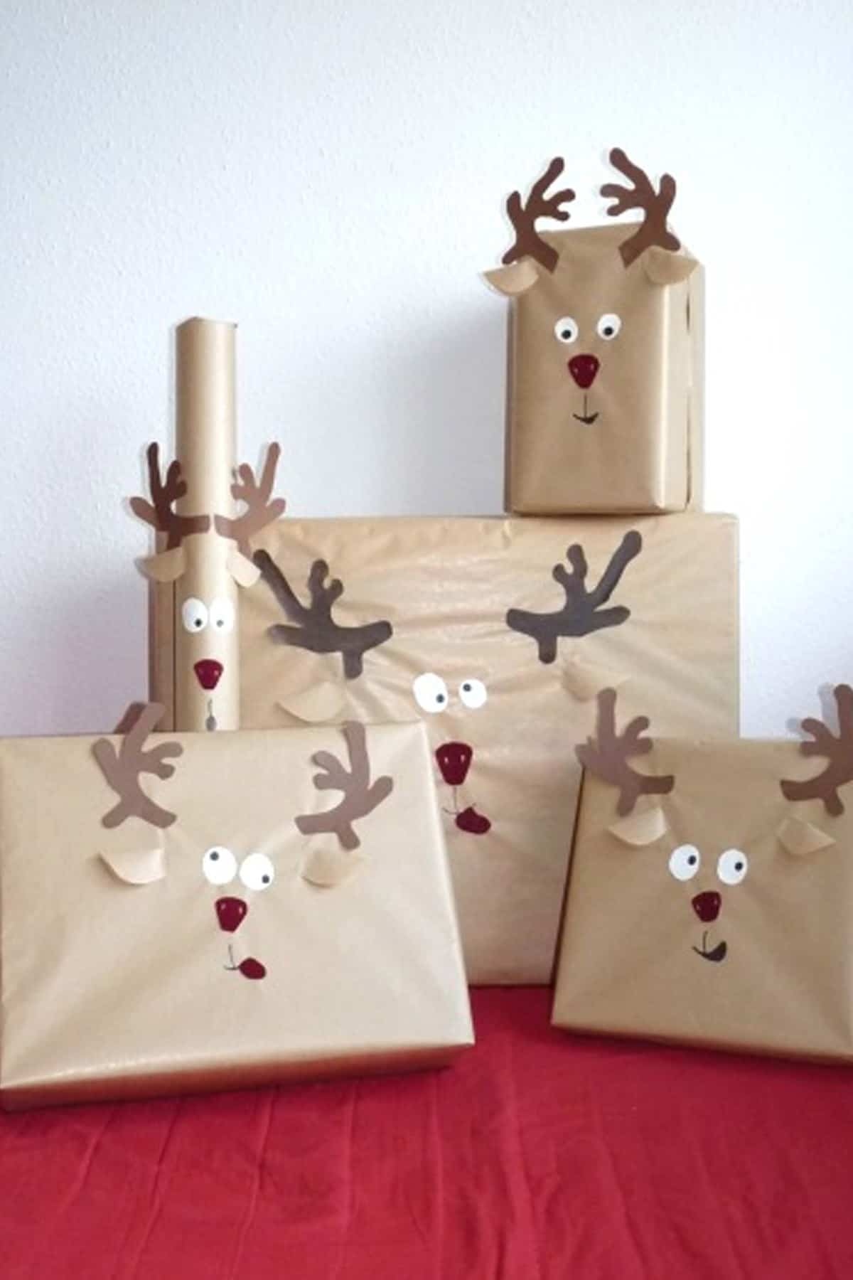 Rudolph reindeer gift wrap