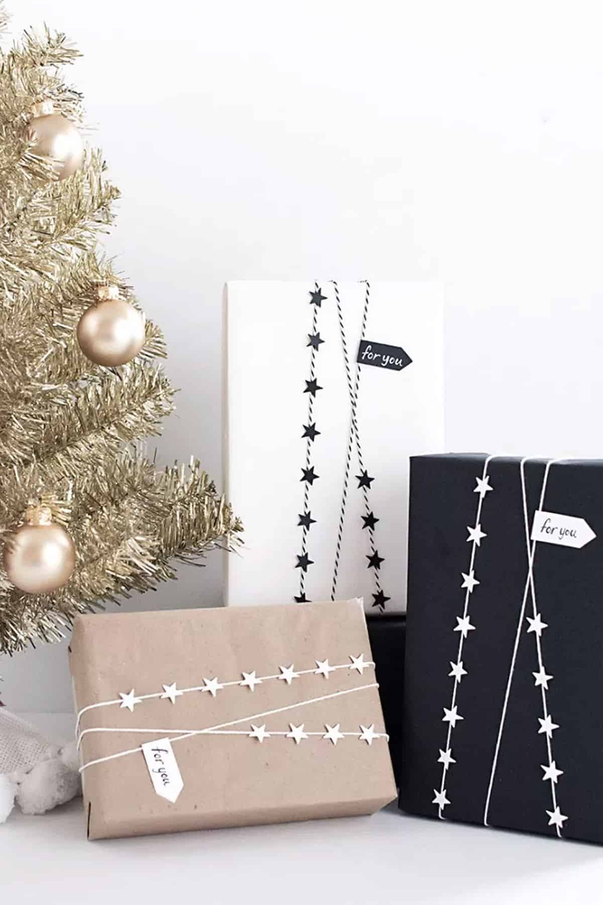 Star garland gift wrap