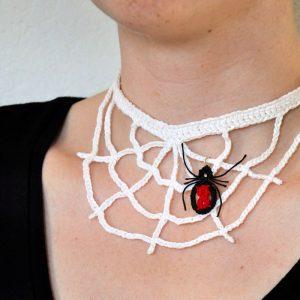 Crochet Spider Web Necklace