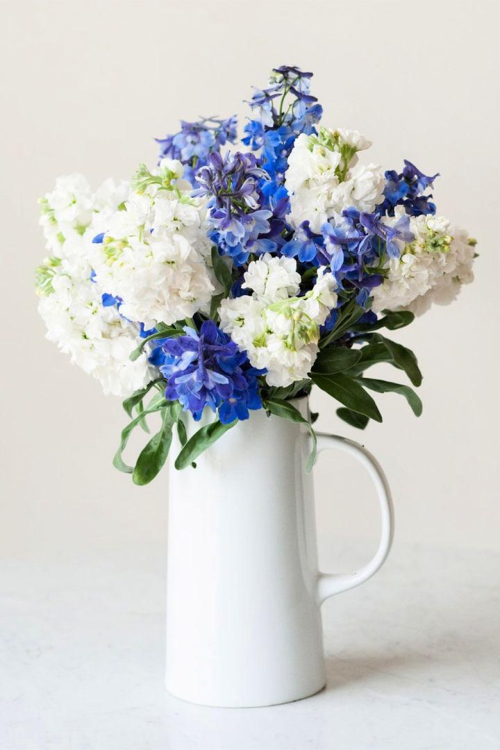 Blue and White Flower Arrangement