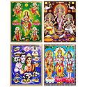 Set of 4 Hindu Deity Posters