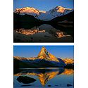 Matterhorn Peak and Mountain Lake near Zermatt, Switzerland - Set of 2 Postcards