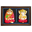 Lakshmi and Ganesha - Terracotta Wall Hanging