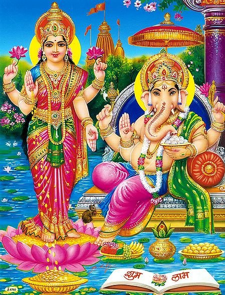 Lakshmi and Ganesha