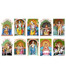 Dashavatar - Ten Incarnations of Lord Vishnu - Set of 10 Photo Prints