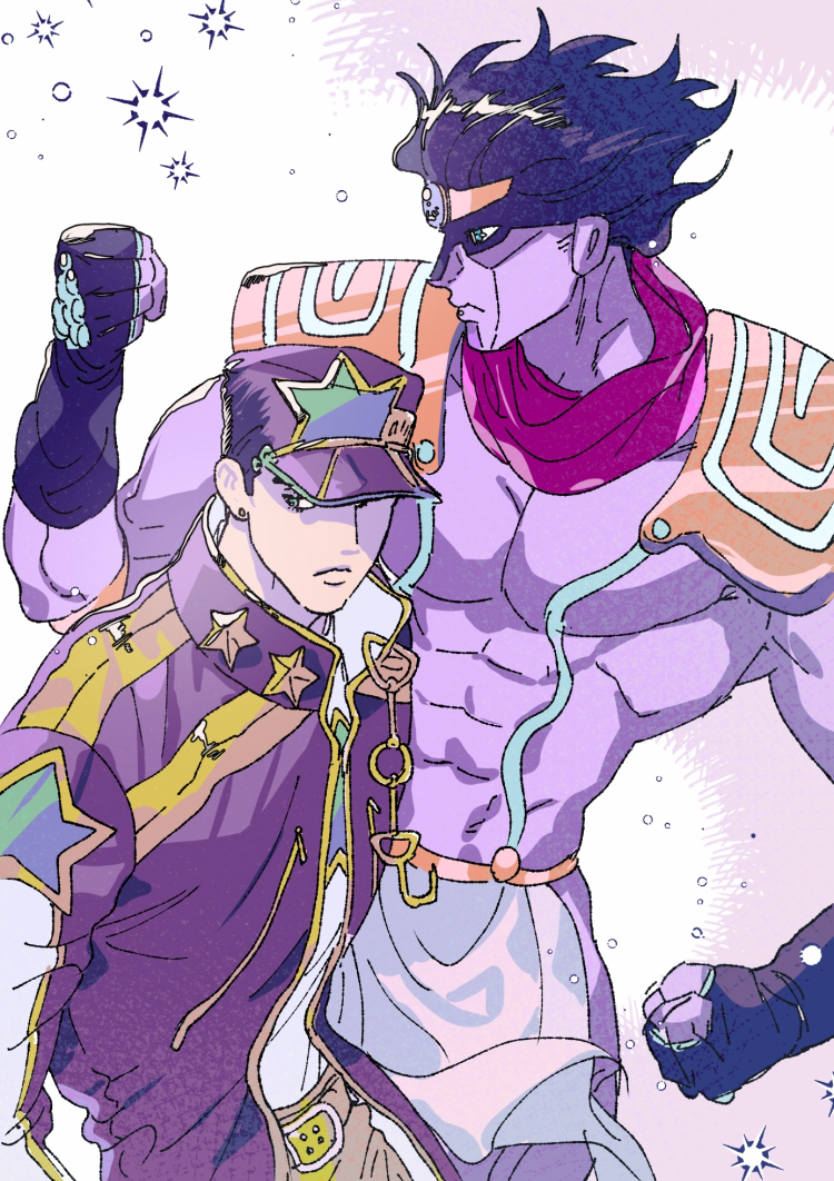 kujo jotaro and star platinum (jojo no kimyou na bouken and 1 more ...