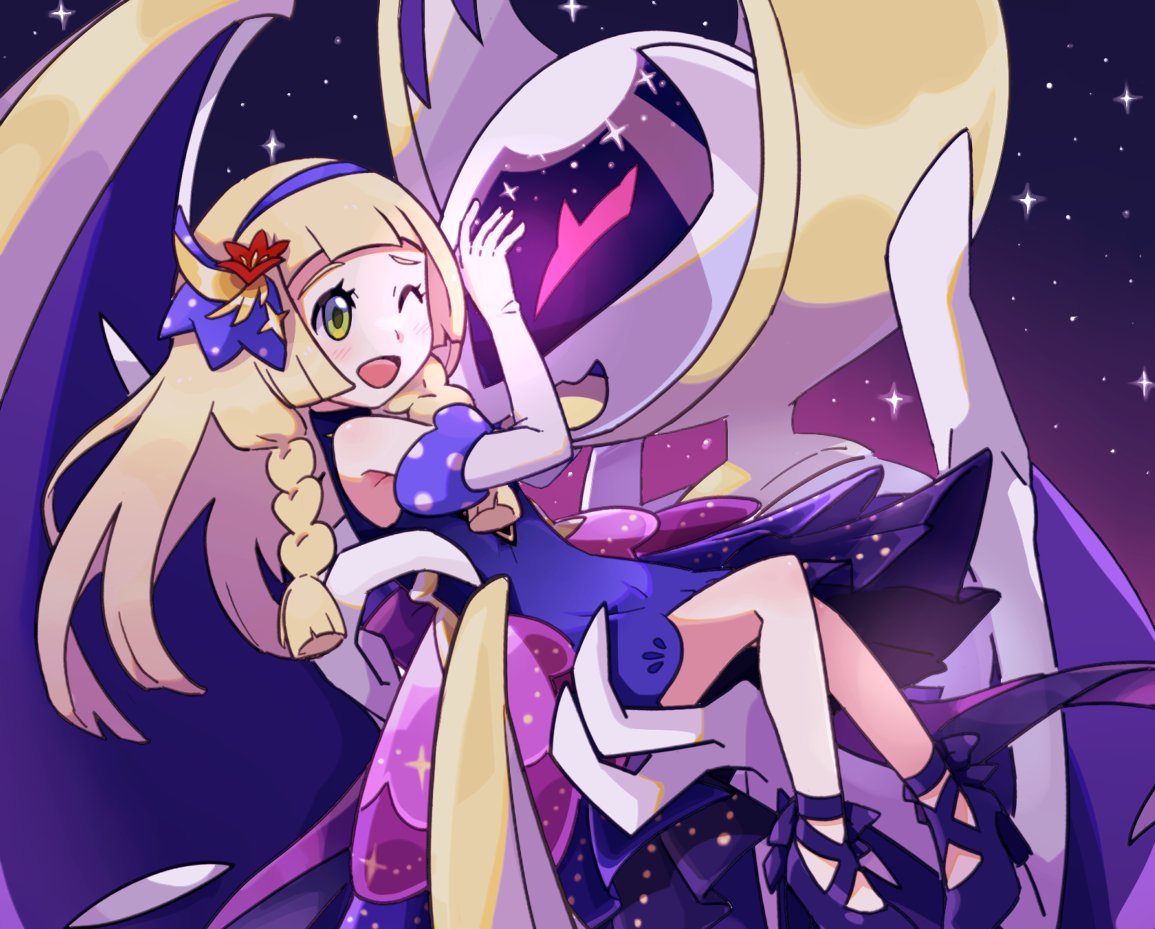 lillie, lunala, and lillie (pokemon and 1 more) drawn by mur_mu_mu ...