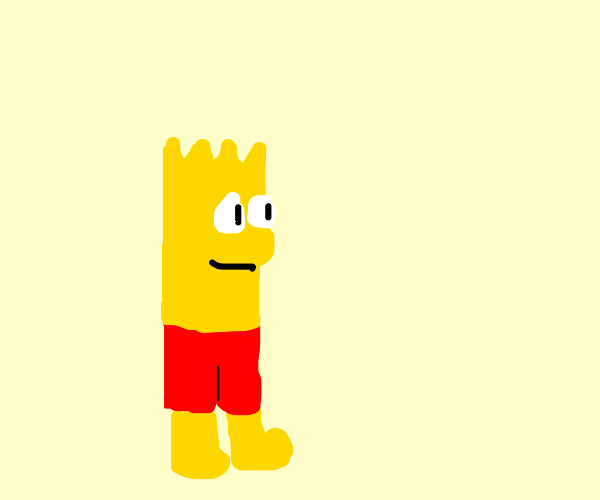 Bart Simpson in a red swimsuit