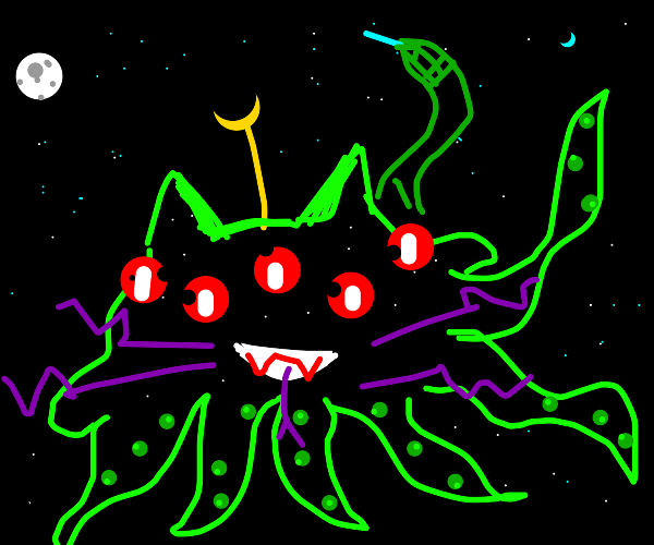 Creepy cat alien