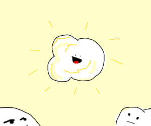 a happy piece of popcorn