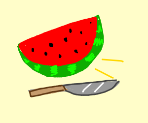 piece of watermelon cut off