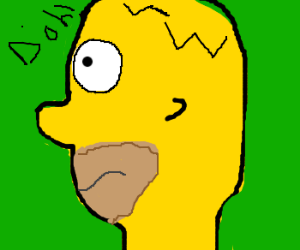 homer simpson face closeup green bg