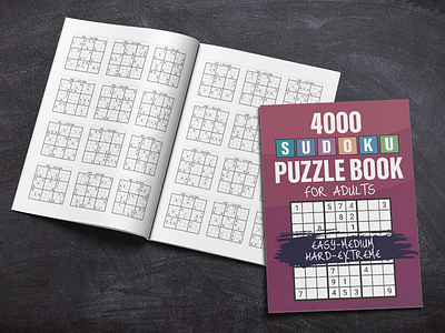 4000 Sudoku Puzzle Book For Adults Easy-Medium-Hard-Extreme activity book amazon big sudoku book classic sudoku design graphic design illustration kdp kdp book logic game logic puzzle math game math puzzle number game number puzzle puzzle sudoku sudoku book sudoku puzzle