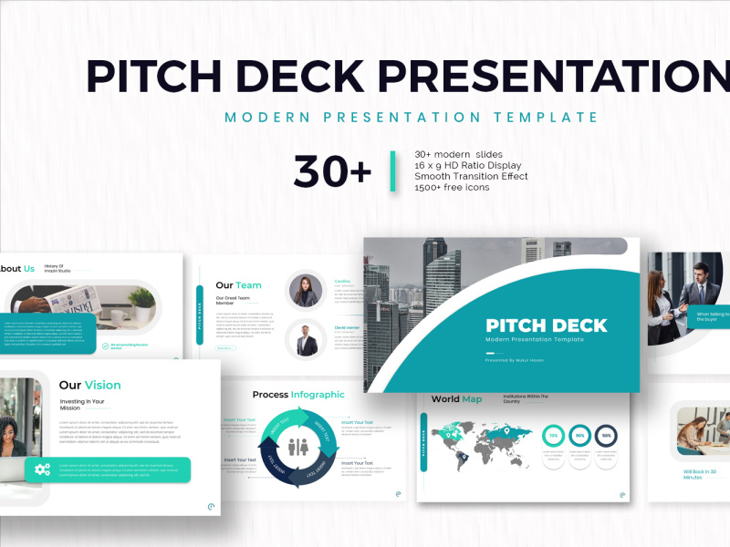 Pitch Deck Modern Presentation Template by SlideStack on Dribbble