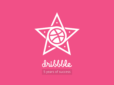 Dribbble - 5 years of SUCCESS 5th anniversary birthday celebrate dribbble rebound star success