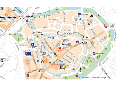 Map Amersfoort city city map illustrated map illustration map