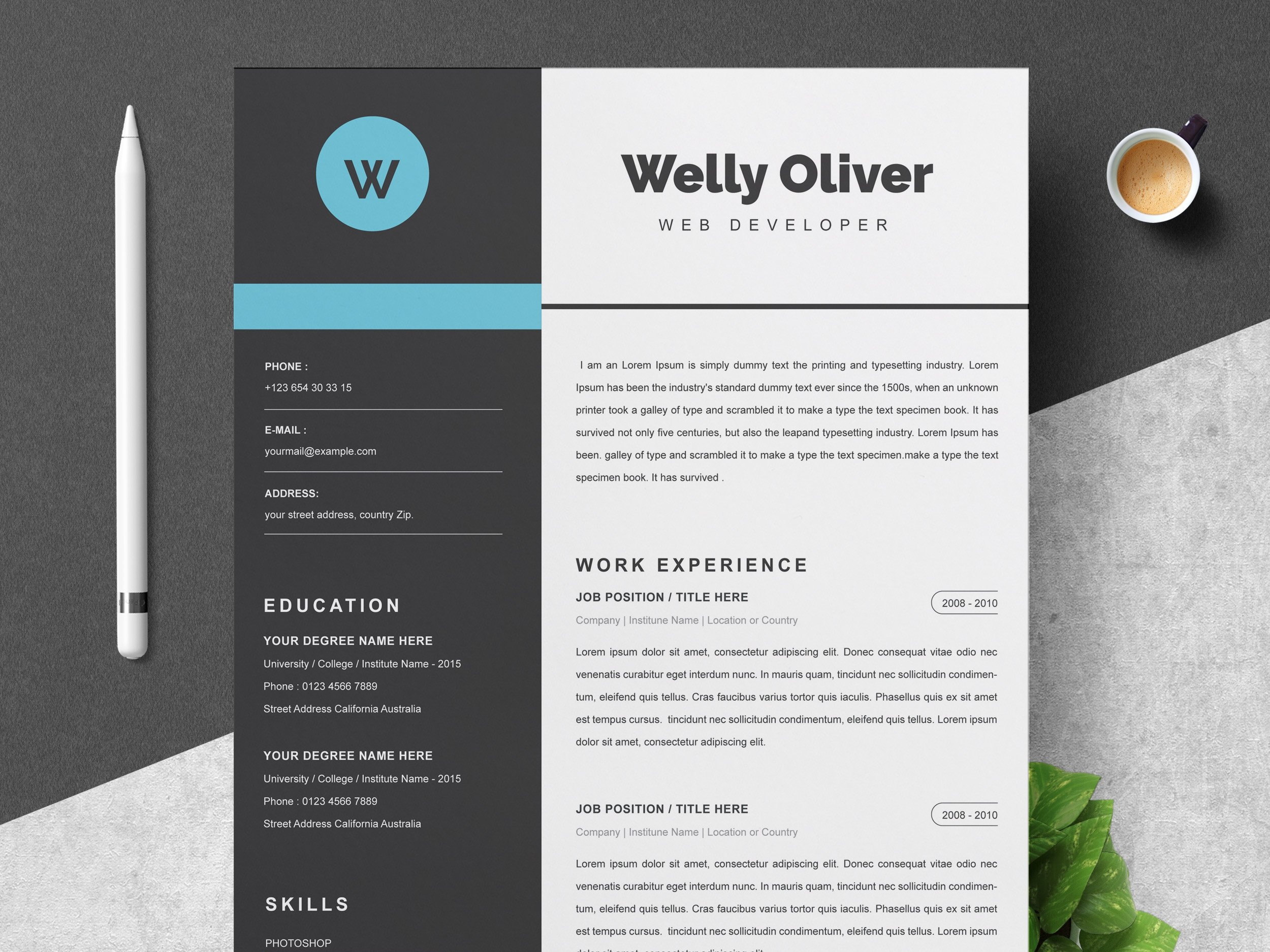 Dribbble - 01_clean-professional-creative-and-modern-resume-cv ...