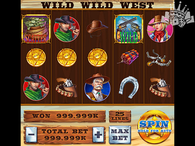 The main reel of the Wild Wild West game cowboy slot cowboy themed digital art game art game design graphic design illustration illustration art illustration design reel reels reels art reels design slot design slot game reels slot illustration slot reels wild west wild west themed wild wild west