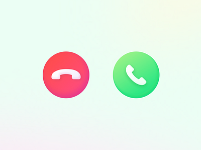 Skeuomorphic Buttons app big sur button button design call accept call button call end calls design gradient green minimal phone red saas shadow start call ucaas ui web