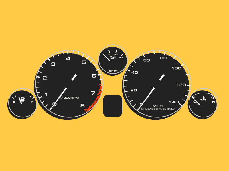 Acceleration animation car dashboard dial engine eurostile gauge gif miata needle