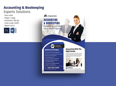 Accounting & Bookkeeping Flyer accountancy accounting flyer accounting service bookkeeping flyer business flyer editable photoshop template psd