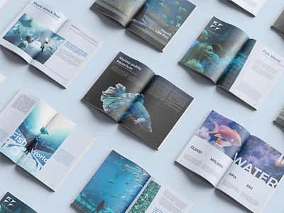 Fish World® / Magazine aquarium blue brand design branding clean colors design fish graphic design layout magazine marine minimal ocean oceanarium sea shark typograph water zoo