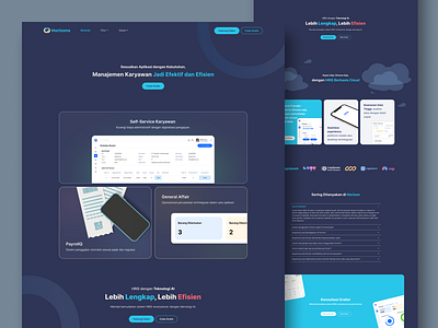 Horizons Landing Page Design Concept branding dark mode hris hris app landing page ui design ui design concept ui inspo website design