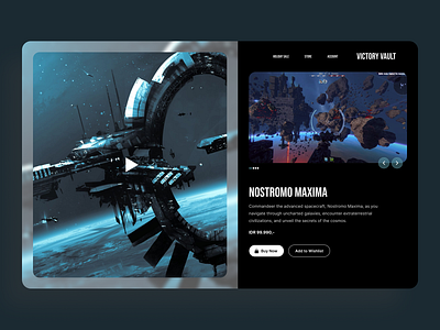 Victory Vault - Website Design dark mode design desktop design ecommerce epic game game game store landing page product detail page product page steam store ui design ui inspo website design