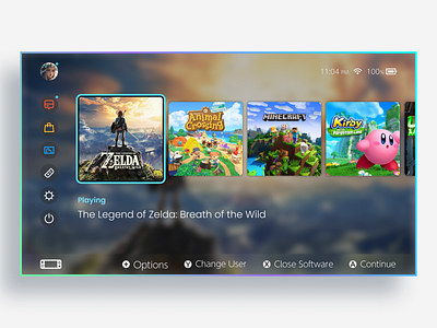 Nintendo Switch Home Concept Design console console game game game ui homepage nintendo nintendo switch switch switch ui ui ui design ui inspo