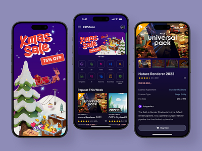 Game Asset Store Mobile UI Design asset design asset store dark mode design ecommerce epic games game illustration mobile ui concept mobile ui design steam store store design ui design ui inspo unity unity asset store unity ui design