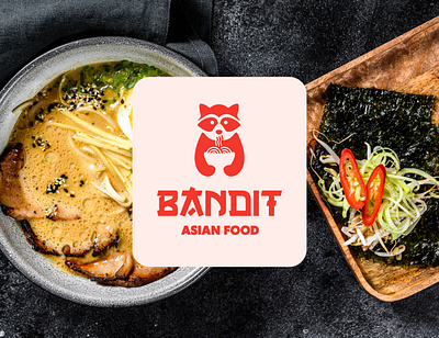 Bandit - Ramen & Asian Food Restaurant Logo Design abstract asia asian asian food asian restaurant bandit brand identity logo logo design modern raccoon ramen ramen logo ramen restaurant restaurant restaurant branding restaurant logo