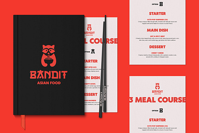 Bandit - Ramen & Asian Food Restaurant Branding abstract asia asian asian food asian restaurant bandit brand identity logo logo design menu menu design modern raccoon raccoon logo ramen ramen logo restaurant restaurant branding restaurant identity restaurant logo