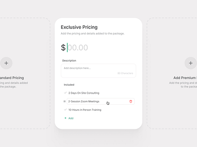 📦 Price your packages app cards clean dashboard design drag and drop pricing ui ux