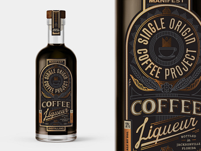 Packaging coffee liqueur label manifest distilling packaging shepherd spirits