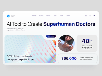 Branding and webdesign for Medical AI tools block brand branding gpt home identity landing logo page simple superhuman typo typography ui ux white