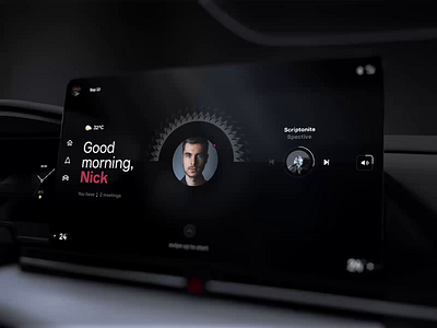 in-Vechile OS design by Gleb Kuznetsov 3d aion animation breaking breaks c4d changing clock dashboard gac home line motion os parking parktronic speed ui unlock vehicle