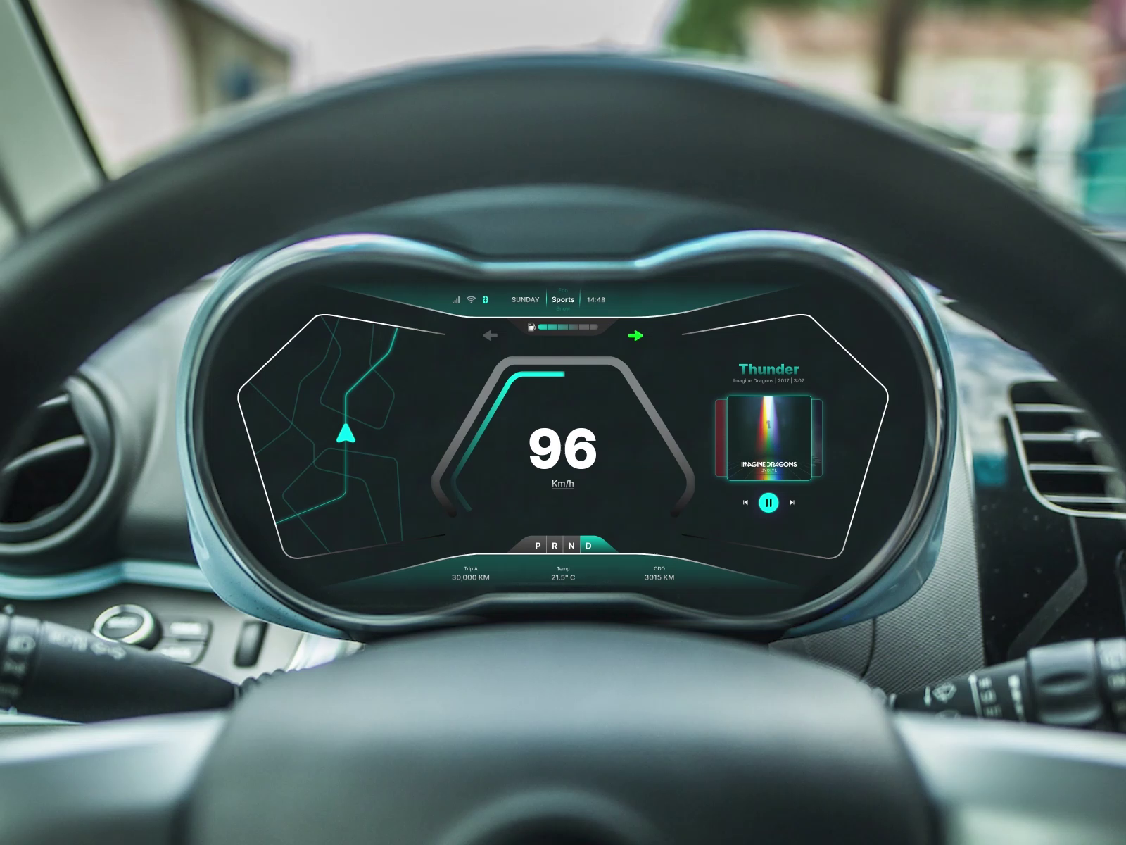 HMI Car Dashboard UI Design