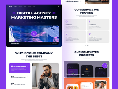 Creative Design Agency Landing Page Website - Light Mode agency website bold company creative creative agency creative direction design digital agency home page landing page portfolio portfolio website studio ui ui design ux web web design website website design